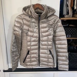 Calvin Klein champagne colored thin puffer jacket